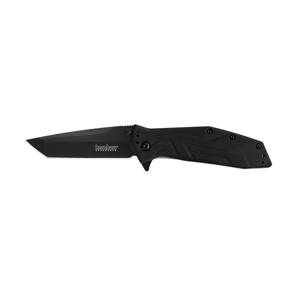kershaw 1990 brawler 3" folding tanto plain black oxide 8cr13mov ss blade black glass filled nylon handle includes pocket clip Kershaw 1990 Brawler 3" Folding Tanto Plain Black Oxide 8Cr13MoV SS Blade Black Glass-Filled Sports South item 136771