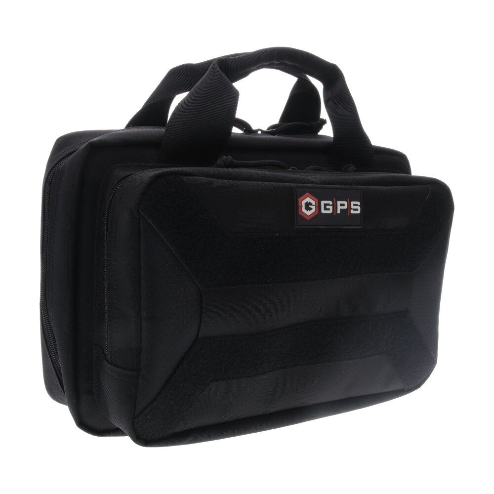gps bags pc15 pistol case black 600d polyester with mag storage, lockable zippers & cushioned compartment holds 1 handgun GPS Bags PC15 Pistol Case Black 600D Polyester Sports South item 136868
