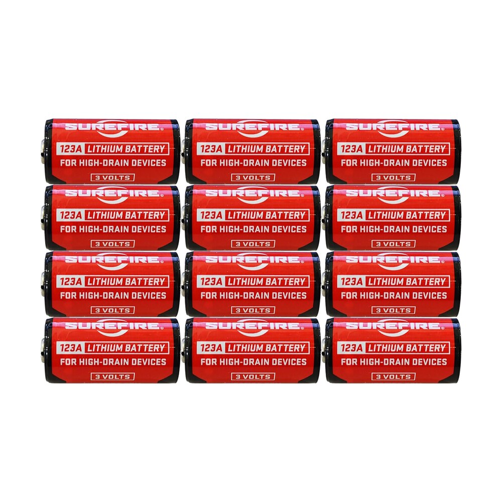 surefire sf12abbcs 123a batteries red/black 3.0 volts 1,550 mah (12) single package clamshell SureFire SF12ABBCS 123A Batteries Red/Black 3.0 Volts 1,550 mAh (12) Single Package Clamshell Sports South item 136933