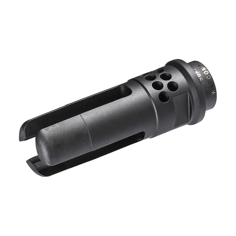 surefire warcomp7625824 warcomp qd flash hider 30 cal (7.62mm) 5/8" 24 tpi, open tine 3 prong, ported black stainless steel for ar/m4 platform (socom suppressor compatible) SureFire WARCOMP7625824 Warcomp QD Flash Hider 30 Cal (7.62mm) 5/8"-24 tpi, Open Tine 3-Prong, Sports South item 136948