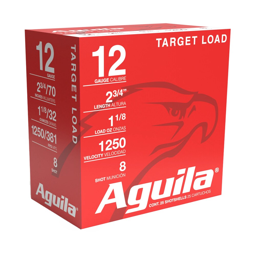 aguila 1chb1348 target load competition 12gauge 2.75" 1 1/8oz 8shot 25 per box/10 case Aguila 1CHB1348 Target Load Competition 12Gauge 2.75" 1 1/8oz 8Shot 25 Per Box/10 Case Sports South item 137040