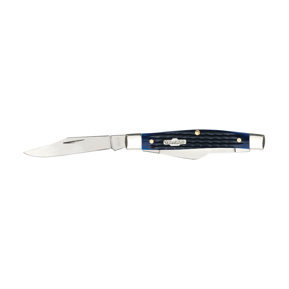 case 02806 stockman medium 2.42"/1.58"/1.57" folding clip/sheepsfoot/pen plain mirror polished tru sharp ss blade/rogers corn cob jigged blue bone handle Case 02806 Stockman Medium 2.42"/1.58"/1.57" Folding Clip/Sheepsfoot/Pen Plain Mirror Polished Sports South item 137081