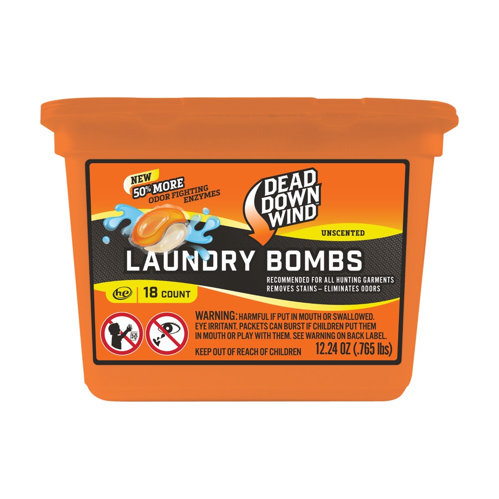 dead down wind 118318 laundry bombs odor eliminator unscented scent 12.24 oz tub 18 count Dead Down Wind 118318 Laundry Bombs Odor Eliminator Unscented Scent 12.24 oz Tub 18 count Sports South item 137109