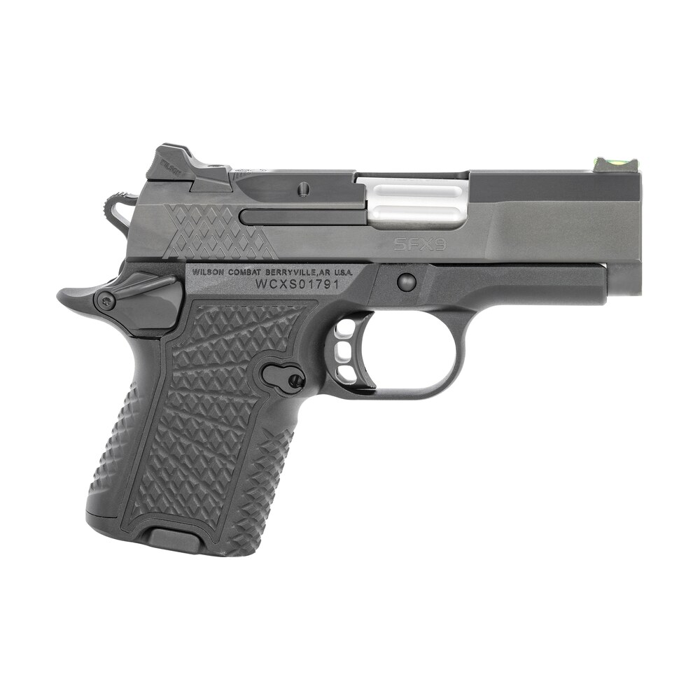 wilson combat sfx9sc3a sfx9 sub compact 9mm luger 10+1 15+1 3.25" stainless steel barrel, black dlc serrated stainless steel slide, black aluminum frame w/beavertail Wilson Combat SFX9SC3A SFX9 Sub-Compact 9mm Luger 10+1 15+1 3.25" Stainless Steel Sports South item 137819