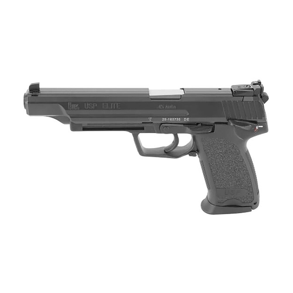 hk 81000367 usp v1 elite 45 acp 12+1 6.02" stainless stainless steel barrel, black long/serrated steel slide, black polymer frame, black polymer grip, includes two mags HK 81000367 USP V1 Elite 45 ACP 12+1 6.02" Stainless Stainless Steel Sports South item 138179
