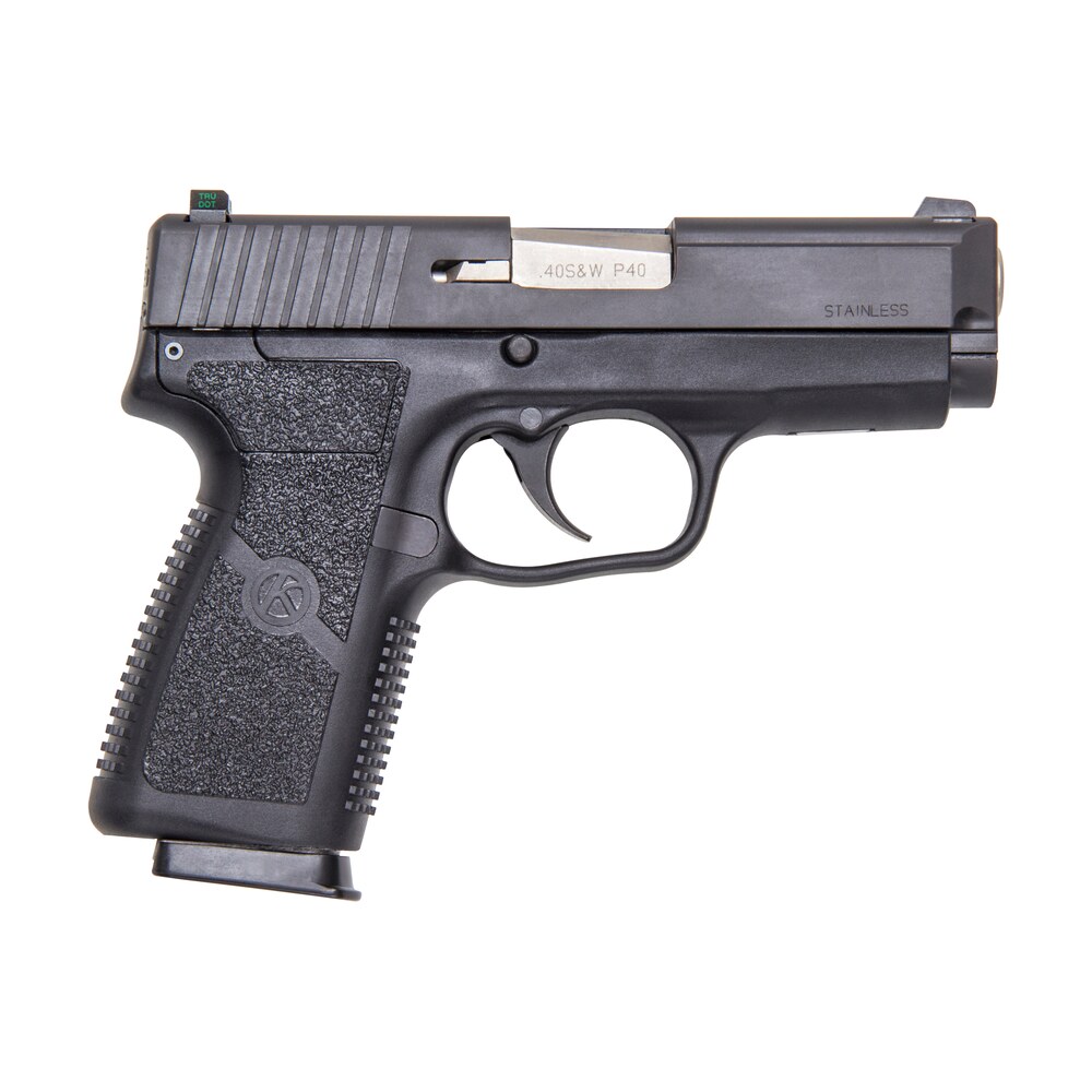 kahr arms kp4044na p 40 s&w caliber with 3.60" barrel, 6+1 or 7+1 capacity, black finish frame, serrated matte black stainless steel slide, textured polymer grip & truglo night sight Kahr Arms KP4044NA P 40 S&W Caliber Sports South item 138186
