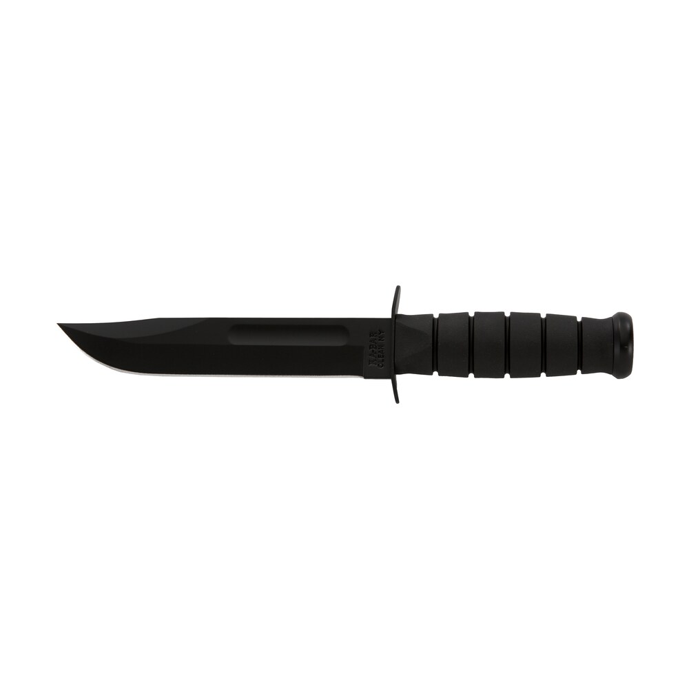 ka bar 1211 fighting/utility 7″ fixed clip point plain black 1095 cro van blade, black kraton g handle, includes sheath Ka-Bar 1211 Fighting/Utility 7" Fixed Clip Point Plain Black 1095 Cro-Van Blade, Black Kraton G Sports South item 13909