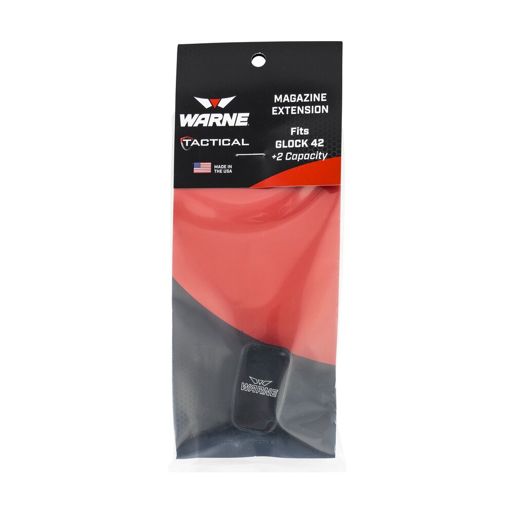 warne meg422blk magazine extension made of 6061 t6 aluminum with hardcoat anodized black finish for glock 42 magazines (adds 2rds) Warne MEG422BLK Magazine Extension made of 6061-T6 Aluminum Sports South item 139105