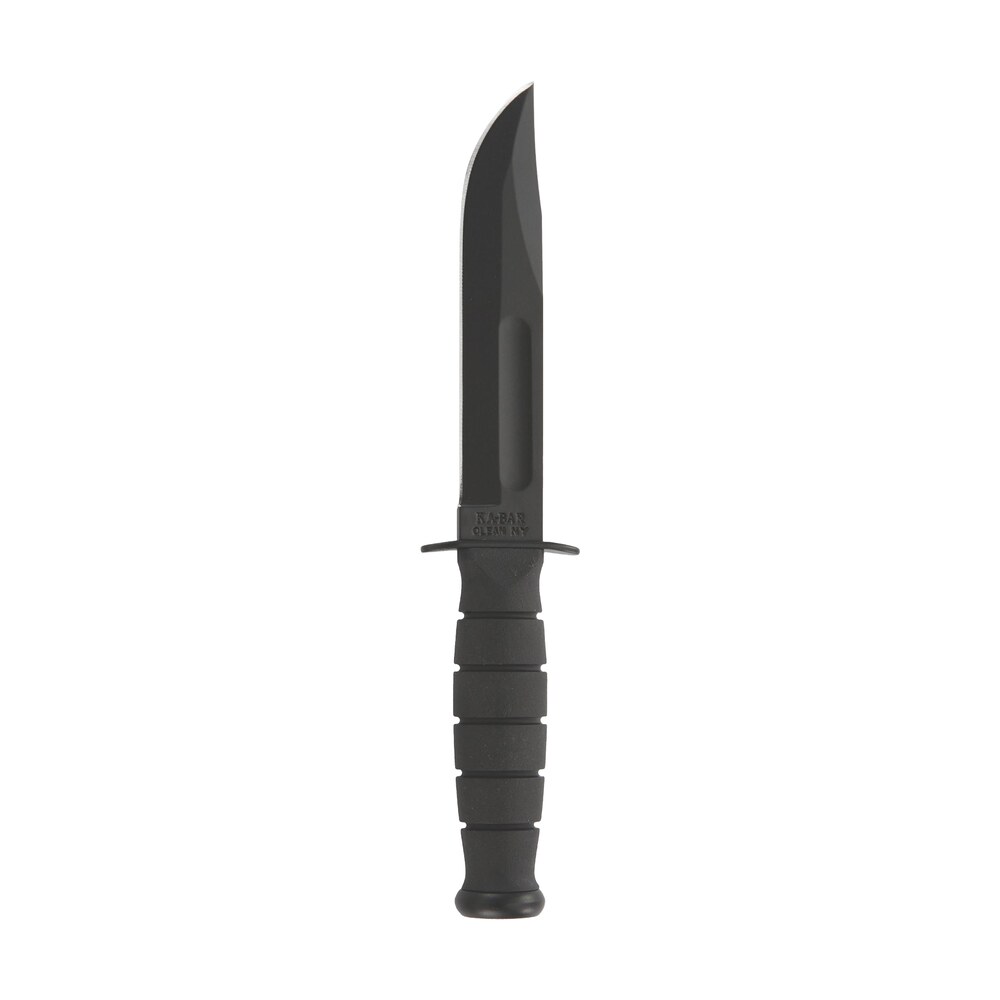 ka bar 1256 fighting/utility 5.25″ fixed clip point plain black 1095 cro van blade, black kraton g handle, includes sheath Ka-Bar 1256 Fighting/Utility 5.25" Fixed Clip Point Plain Black 1095 Cro-Van Blade, Black Sports South item 13911
