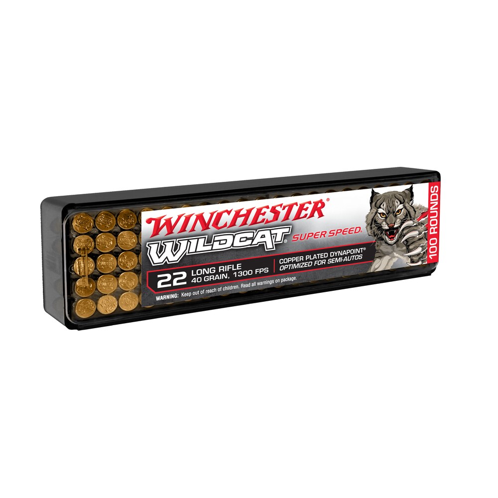 winchester ammo ww22lrssd wildcat super speed 22lr 40gr copper plated dynapoint 100 per box/20 case Winchester Ammo WW22LRSSD Wildcat Super Speed 22LR 40gr Copper Plated DynaPoint 100 Per Box/20 Sports South item 139125