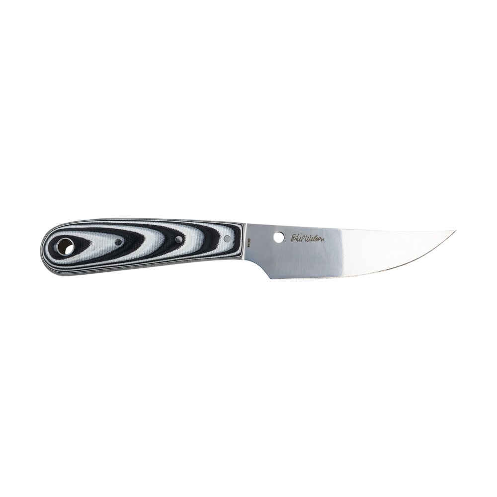 spyderco fb46gp bow river 4.36" fixed drop point plain 8cr13mov ss blade layered black & gray g10 handle includes sheath Spyderco FB46GP Bow River 4.36" Fixed Drop Point Plain 8Cr13MoV SS Blade Layered Black & Sports South item 139217