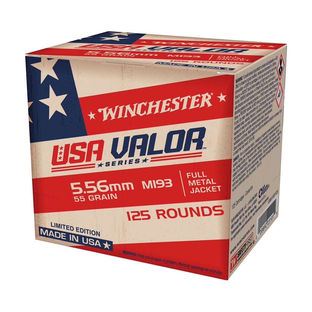 winchester ammo usa193125 usa valor m193 5.56x45mmnato 55gr full metal jacket 125 per box/10 case Winchester Ammo USA193125 USA Valor M193 5.56x45mmNATO 55gr Full Metal Jacket 125 Per Box/10 Sports South item 139229