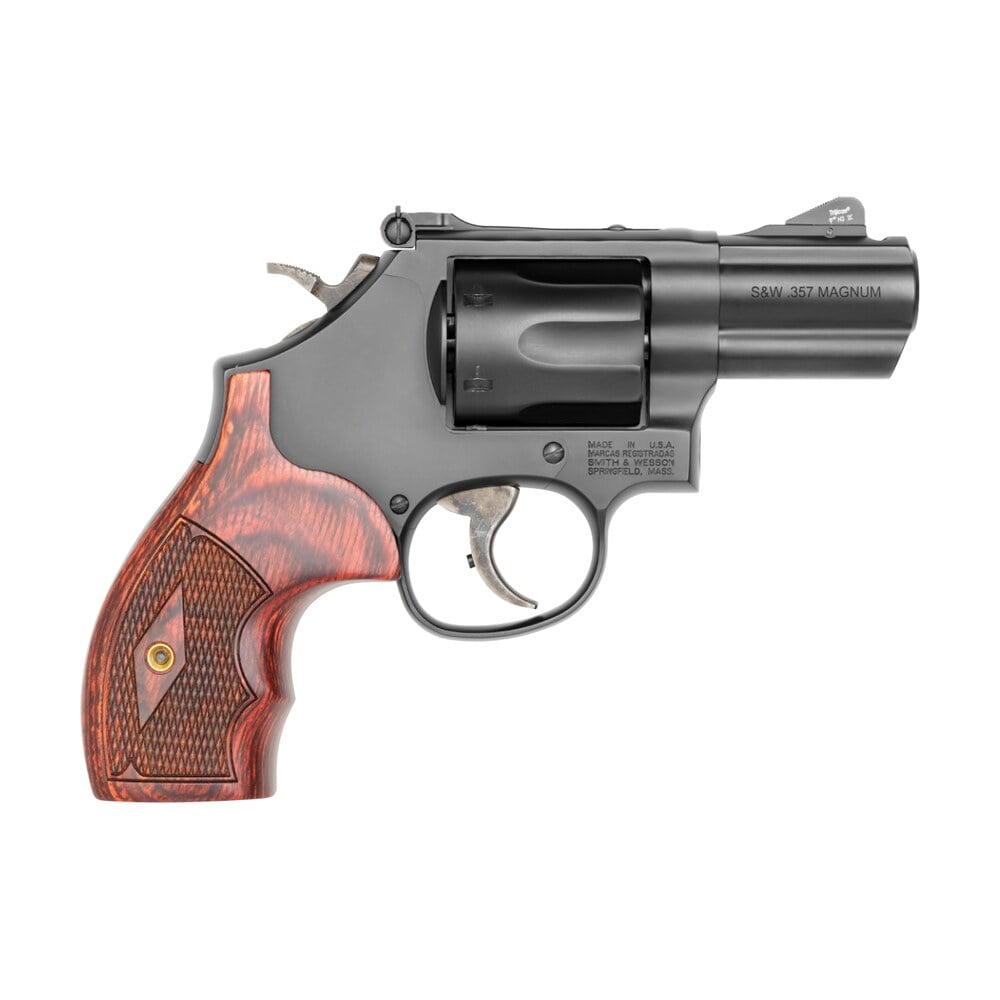 smith & wesson 13323 model 19 performance center carry comp 357 mag or 38 s&w spl +p blued carbon steel 2.50" powerport barrel, 6rd cylinder & k frame, tritium front night sight, custom wood grip Smith & Wesson 13323 Model 19 Performance Center Carry Comp 357 Mag or 38 S&W Spl +P Sports South item 139341