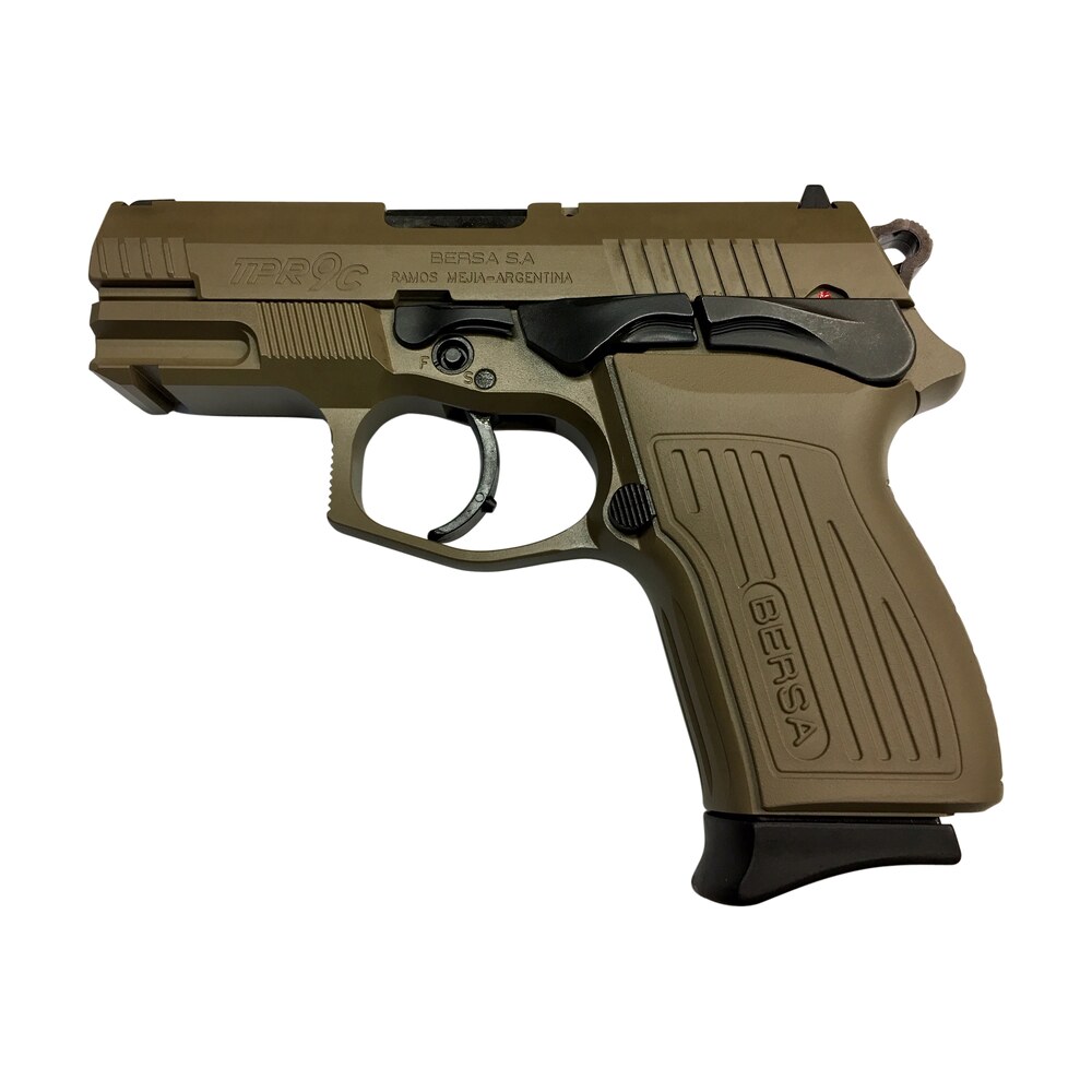 bersa tpr9cfde tprc sports south exclusive 9mm luger 13+1, 3.50" black steel barrel, flat dark earth serrated steel slide & aluminum frame w/picatinny rail, ambidextrous Bersa TPR9CFDE TPRC Sports South Exclusive 9mm Luger 13+1, 3.50" Black Steel Sports South item 139407