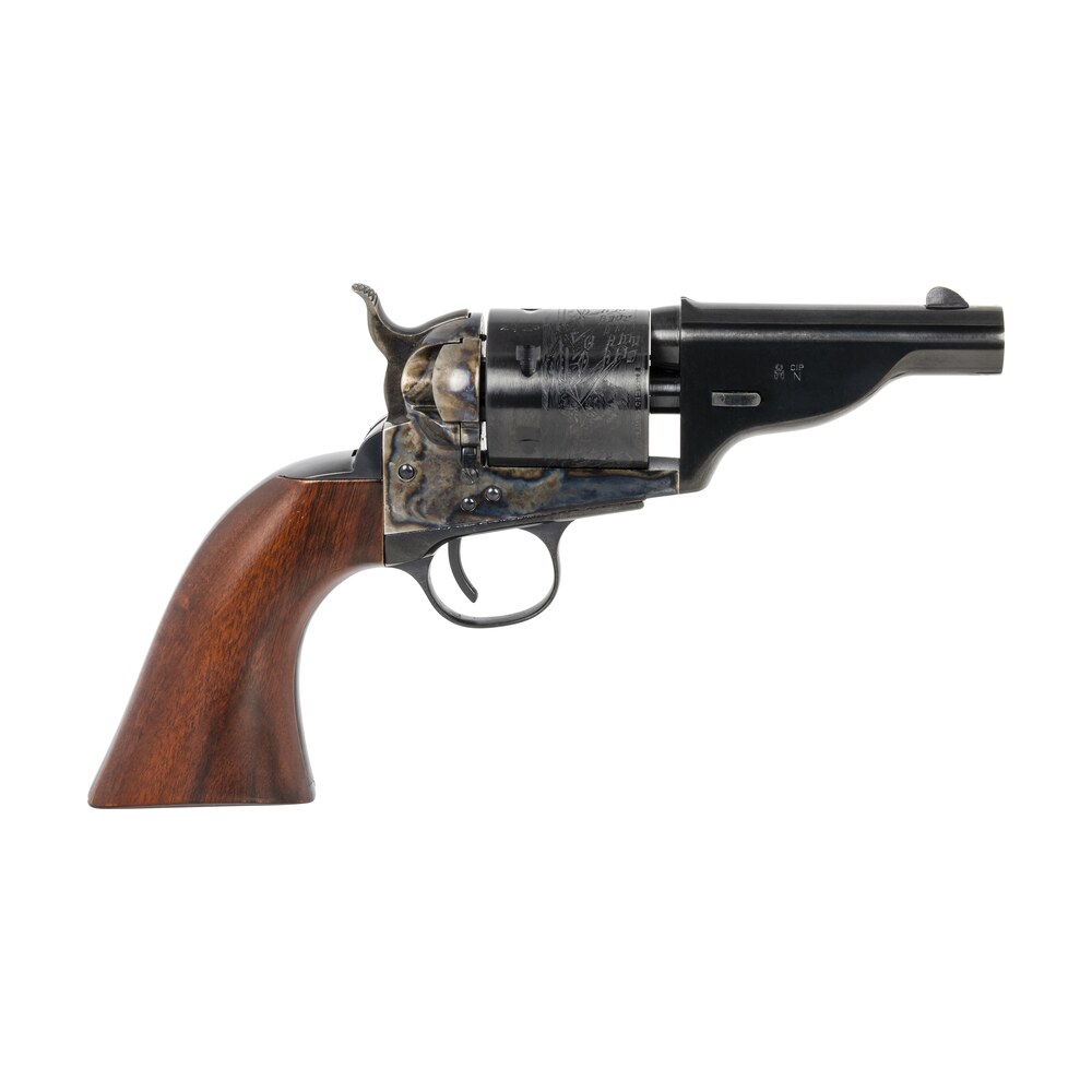 taylors & company 550957 the hickok open top 45 colt (lc) caliber with 3.50" blued finish barrel, 6rd capacity blued finish cylinder, color case hardened finish steel frame & walnut army size grip Taylors & Company 550957 The Hickok Open-Top 45 Colt (LC) Caliber Sports South item 139578