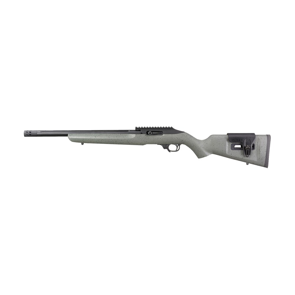 ruger 31110 10/22 competition full size 22 lr 10+1 16.12" satin black threaded bull barrel, black hard coat anodized picatinny rail aluminum receiver, black speckled gray laminate adj comb stock, lef Ruger 31110 10/22 Competition Full Size 22 LR 10+1 16.12" Satin Black Threaded Bull Sports South item 139630