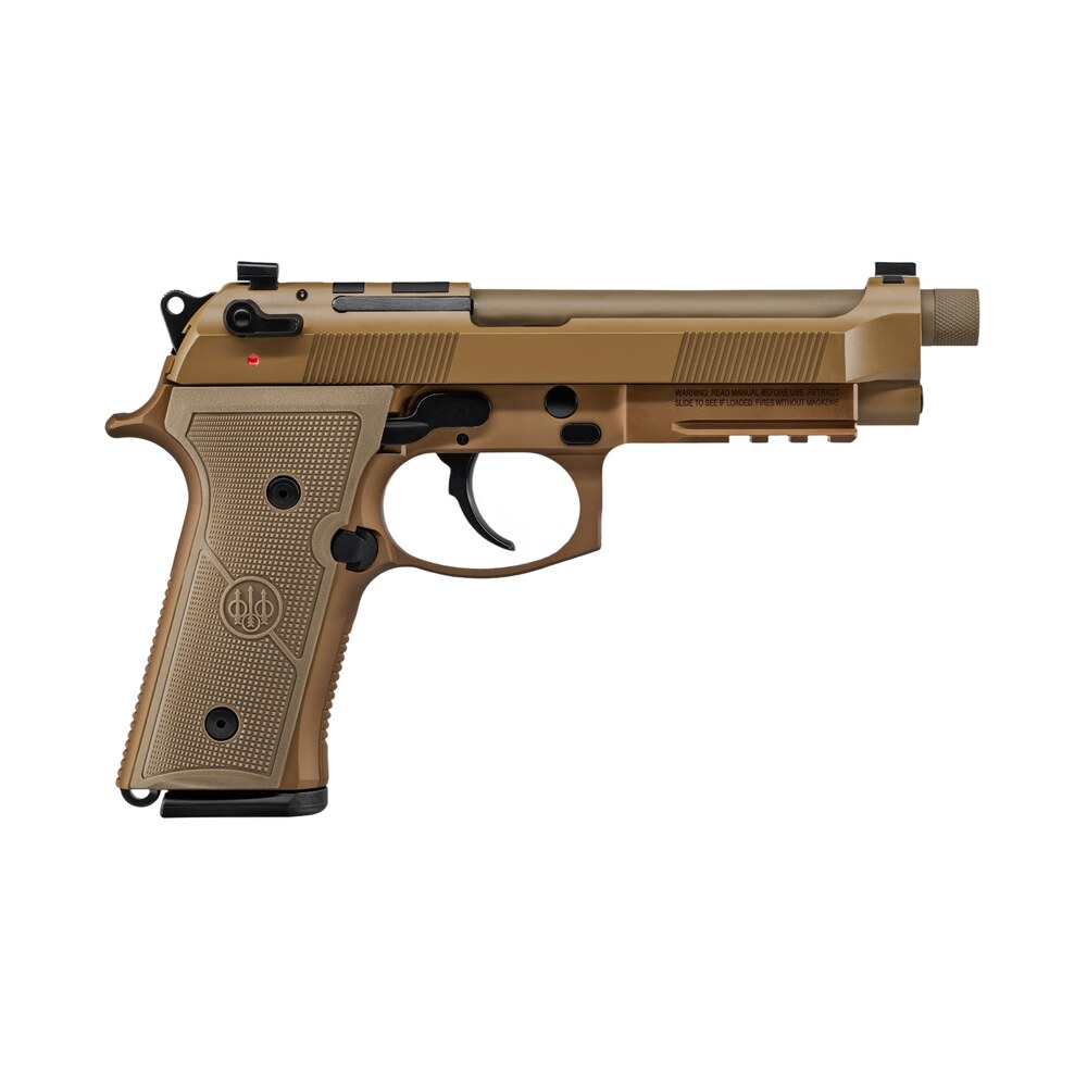 beretta usa js92m9a4g m9a4 9mm luger 5.10" threaded barrel 10+1, flat dark earth cerakote polymer frame, serrated steel optic cut slide, polymer grip & decocker safety Beretta USA JS92M9A4G M9A4 9mm Luger 5.10" Threaded Barrel 10+1, Flat Dark Earth Cerakote Sports South item 139775