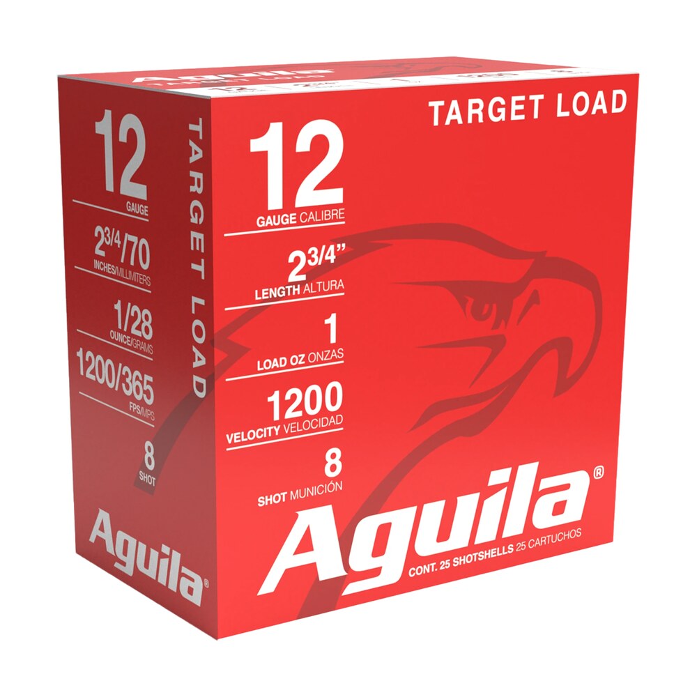 aguila 1chb1305 target load competition 12gauge 2.75" 1oz 8shot 25 per box/10 case Aguila 1CHB1305 Target Load Competition 12Gauge 2.75" 1oz 8Shot 25 Per Box/10 Case Sports South item 139879