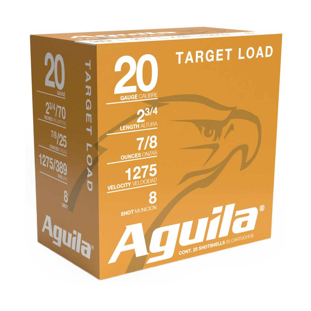 aguila 1chb2038 target load competition 20gauge 2.75" 7/8oz 8shot 25 per box/10 case Aguila 1CHB2038 Target Load Competition 20Gauge 2.75" 7/8oz 8Shot 25 Per Box/10 Case Sports South item 139880