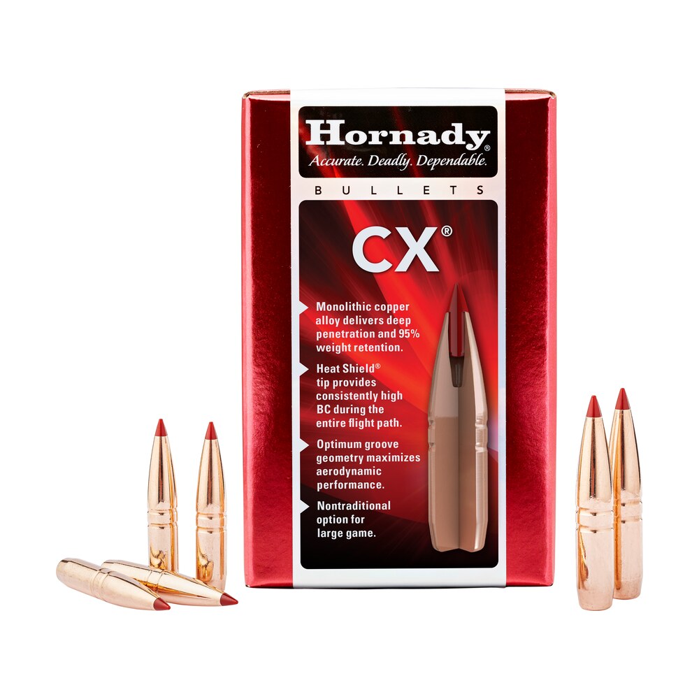 hornady 254104 cx 25 cal .257 90 gr boat tail 50 per box/ 25 case Hornady 254104 CX 25 Cal .257 90 gr Boat Tail 50 Per Box/ 25 Case Sports South item 140655