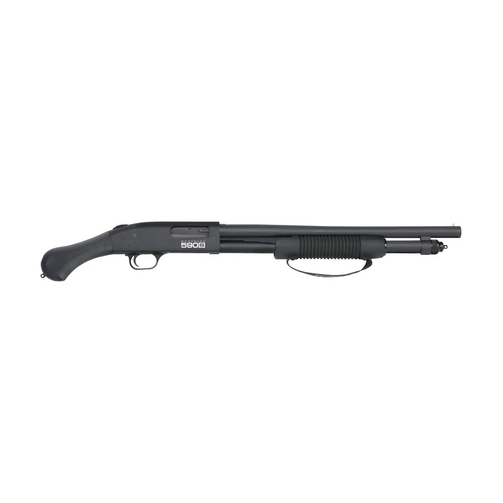mossberg 51600 590s shockwave full size frame 12 gauge pump 3" 10+1 18.50" matte blued steel barrel, black anodized stainless steel receiver, black raptor birdshead grip Mossberg 51600 590S Shockwave Full Size Frame 12 Gauge Pump 3" 10+1 18.50" Matte Blued Steel Sports South item 140722