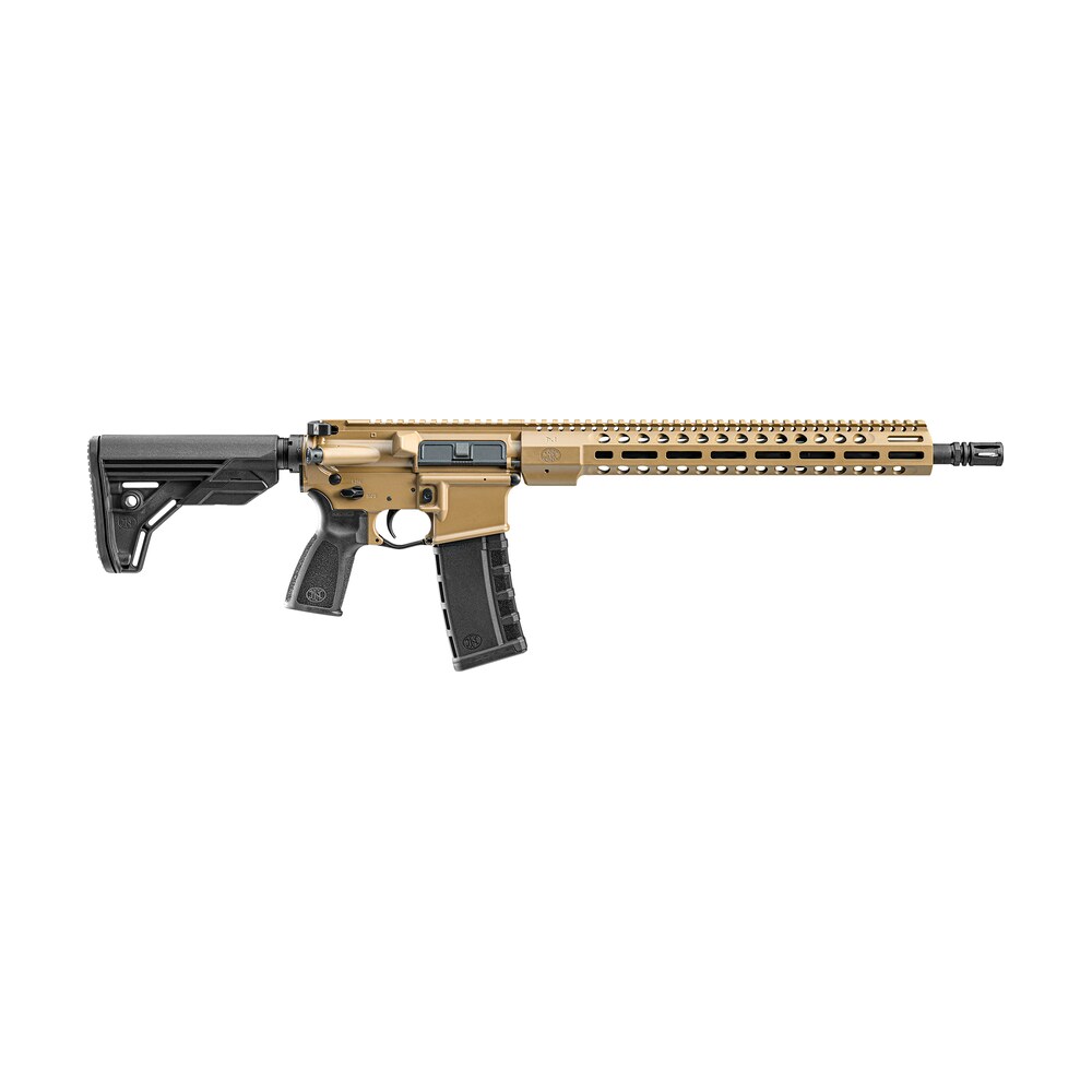 fn 36100642 fn 15 tac3 5.56x45mm nato 16" chrome lined barrel 30+1, fde anodized rec/m lok handguard, black 6 position collapsible stock, optics ready FN 36100642 FN 15 Tac3 5.56x45mm NATO 16" Chrome-Lined Barrel 30+1, FDE Anodized Rec/M-LOK Sports South item 140901
