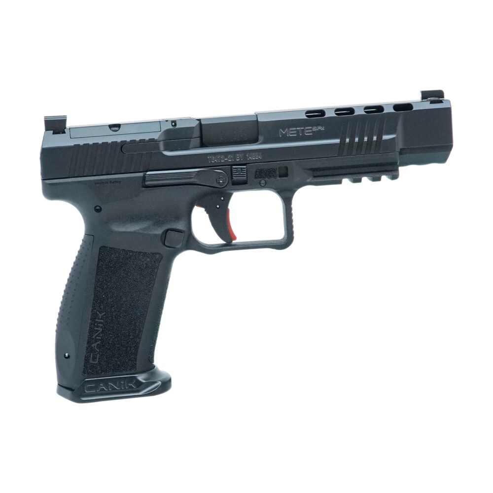 canik hg6594n mete sfx 9mm luger 5.20" 20+1,18+1 overall black finish with serrated nitride steel with optic cut slide, interchangeable backstrap grip & picatinny rail Canik HG6594N Mete SFx 9mm Luger 5.20" 20+1,18+1 Overall Black Finish Sports South item 140907