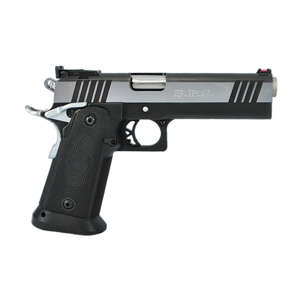 tristar 85674 sps pantera 1911 9mm luger 18+1 5" stainless steel barrel, black chrome serrated steel slide, black steel frame w/beavertail, black polymer grip, right hand TriStar 85674 SPS Pantera 1911 9mm Luger 18+1 5" Stainless Steel Sports South item 140982
