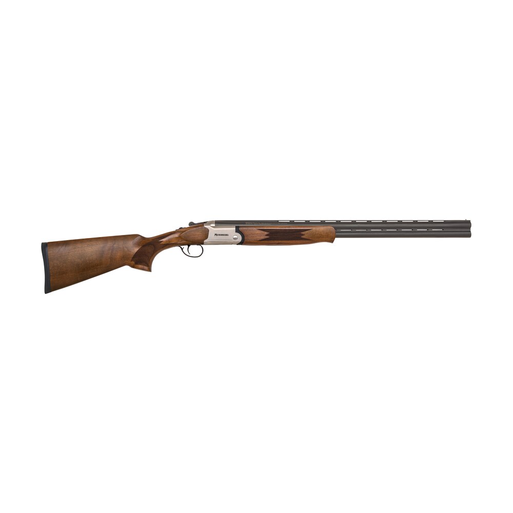 mossberg 75475 silver reserve full size 20 gauge break open 3" 2rd 26" matte blued over/under vent rib barrel, satin silver stainless steel engraved receiver, fixed black walnut stock, right hand Mossberg 75475 Silver Reserve Full Size 20 Gauge Break Open 3" 2rd 26" Matte Blued Over/Under Sports South item 141368