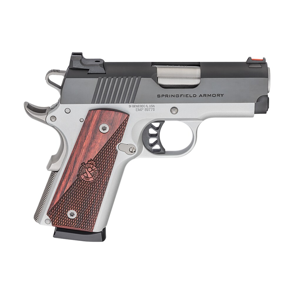 springfield armory px9123l 1911 ronin emp 9mm luger 9+1 3" stainless match grade bull steel barrel, blued serrated carbon steel slide, satin cerakote aluminum frame w/beavertail, textured wood grip Springfield Armory PX9123L 1911 Ronin EMP 9mm Luger 9+1 3" Stainless Match Grade Bull Steel Sports South item 141649