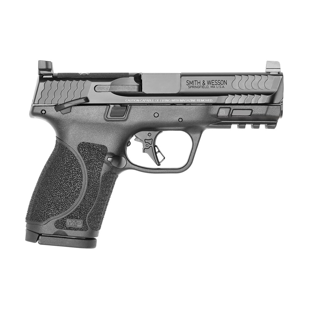 smith & wesson 13568 m&p m2.0 compact 9mm luger 15+1, 4" black armornite 4" stainless steel barrel & optic ready/serrated slide, matte black polymer frame w/picatinny rail Smith & Wesson 13568 M&P M2.0 Compact 9mm Luger 15+1, 4" Black Armornite 4" Stainless Sports South item 141687