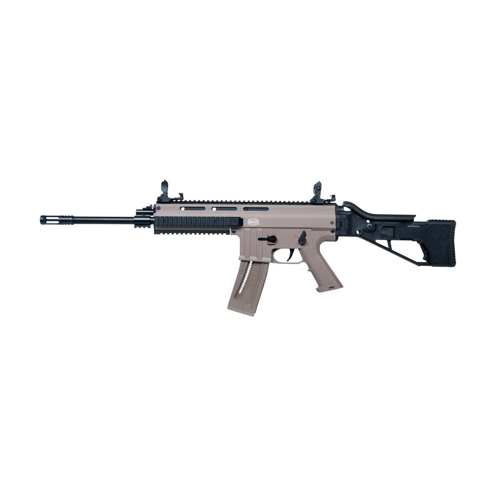 mauser rimfire 4150014 m 15 22 lr 22+1 16.50" barrel w/flash hider, steel receiver w/tan finish, flip up front & rear sights, side folding stock w/adjustable cheekrest, manual thumb safety Mauser Rimfire 4150014 M-15 22 LR 22+1 16.50" Barrel Sports South item 141699