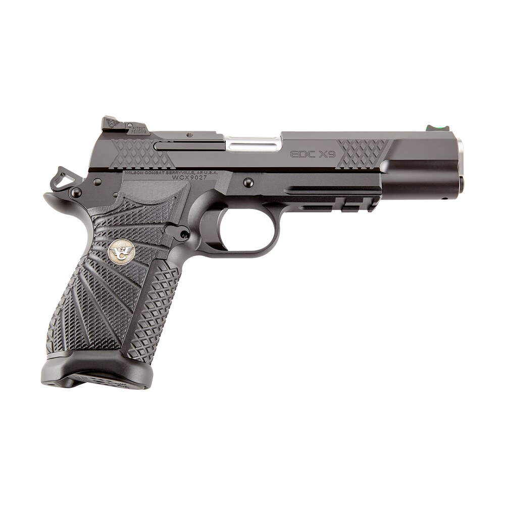 wilson combat edcxlpr9a edc x9l 9mm luger 15+1 5" black dlc serrated stainless steel slide, black aluminum frame w/beavertail & picatinny rail, black g10 starburst grip Wilson Combat EDCXLPR9A EDC X9L 9mm Luger 15+1 5" Black DLC Serrated Stainless Steel Slide, Sports South item 141959