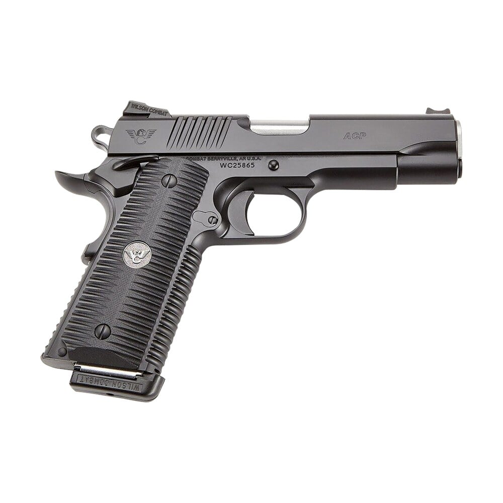 wilson combat acpfs9a acp full size sao 9mm luger 5" 10+1 black armor tuff carbon steel frame/slide black g10 eagle claw grips ambi thumb safety Wilson Combat ACPFS9A ACP Full-Size SAO 9mm Luger 5" 10+1 Black Armor-Tuff Carbon Steel Sports South item 141966