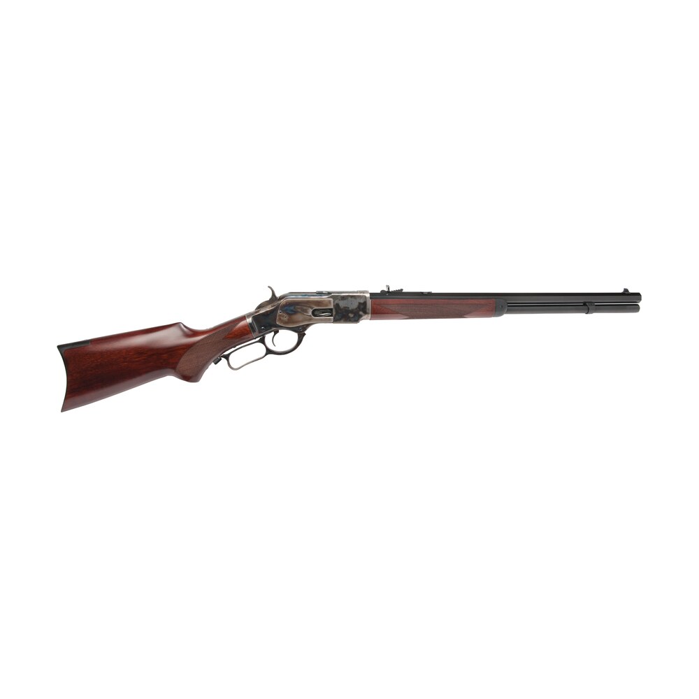 cimarron ca206 1873 short deluxe full size 44 special 10+1, 20" blued octagon steel barrel, color case hardened steel receiver, walnut fixed pistol grip stock, right hand Cimarron CA206 1873 Short Deluxe Full Size 44 Special 10+1, 20" Blued Octagon Steel Sports South item 142128