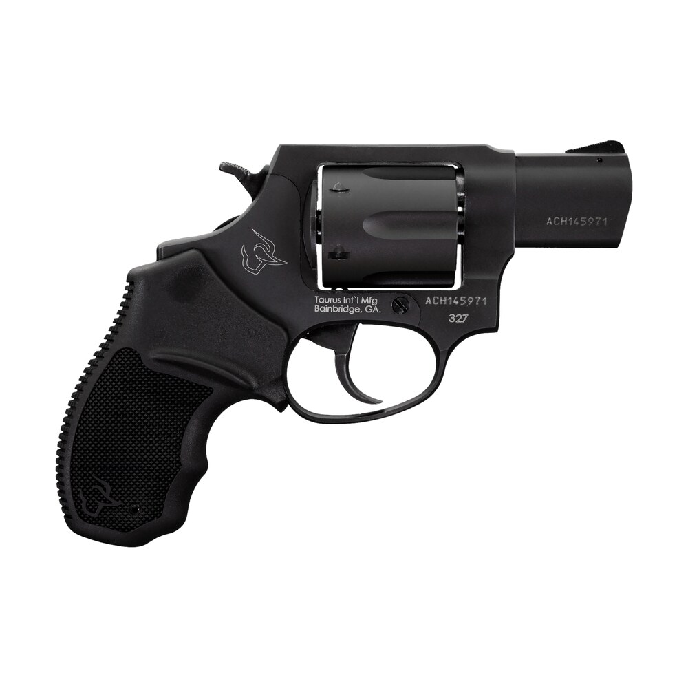 taurus 232721 327 small frame 327 federal mag 6rd 2" matte black carbon steel barrel, cylinder & frame, black finger groove rubber grip, hammer safety Taurus 232721 327 Small Frame 327 Federal Mag 6rd 2" Matte Black Carbon Steel Sports South item 142149