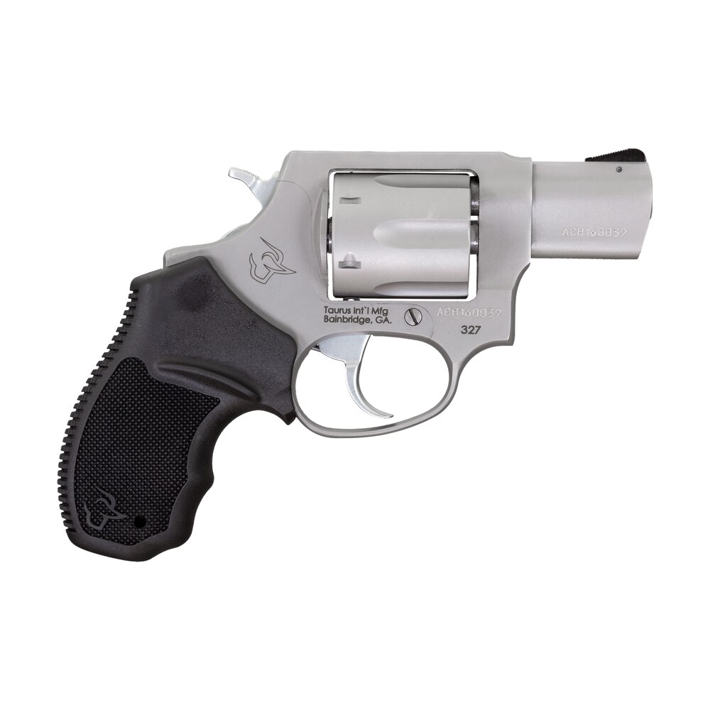 taurus 232729 327 small frame 327 federal mag 6rd 2" matte stainless steel barrel, cylinder & frame, black finger groove rubber grip, hammer safety Taurus 232729 327 Small Frame 327 Federal Mag 6rd 2" Matte Stainless Steel Sports South item 142150