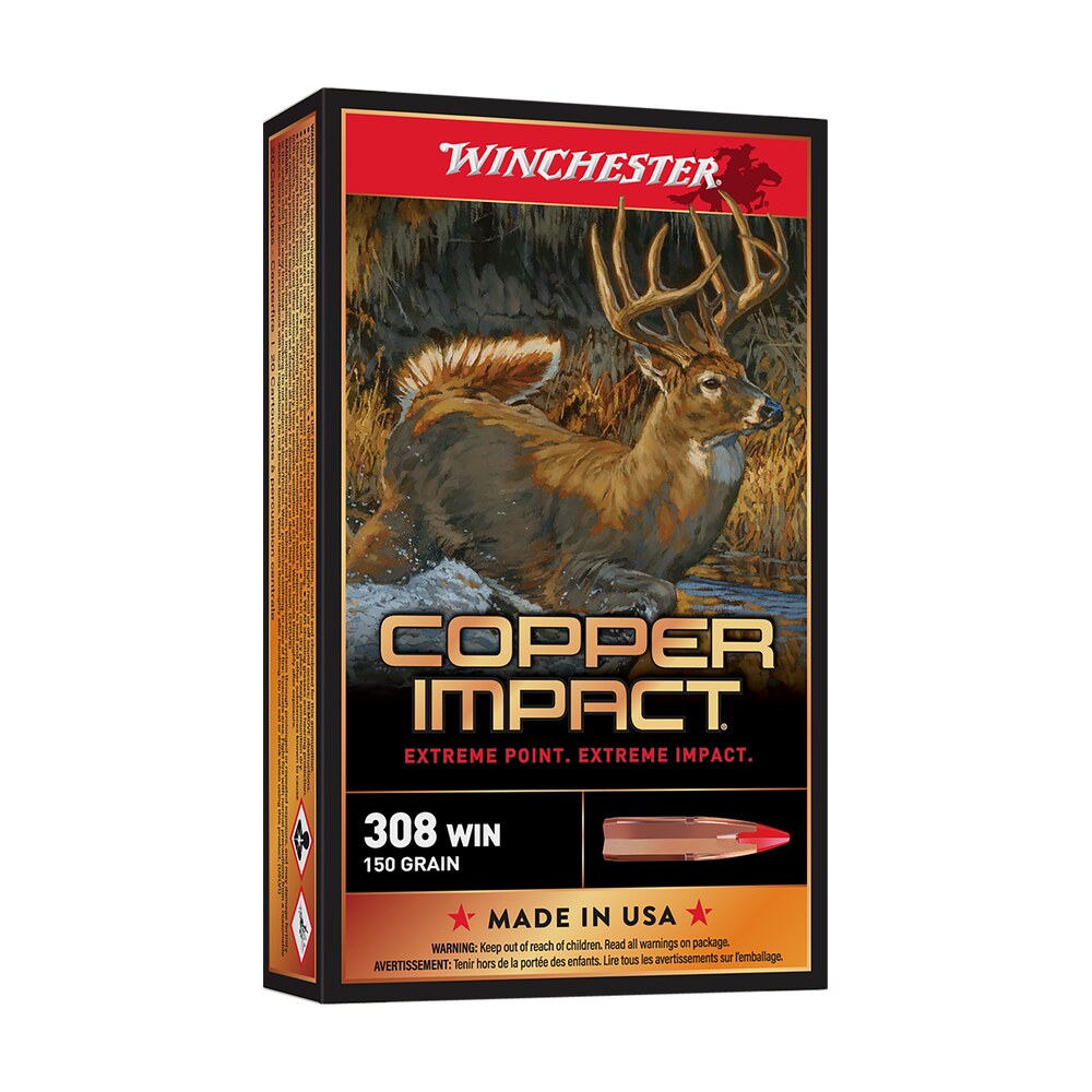 winchester ammo x308clf copper impact 308win 150gr copper extreme point lead free 20 per box/10 case Winchester Ammo X308CLF Copper Impact 308Win 150gr Copper Extreme Point Lead Free 20 Per Box/10 Sports South item 142262