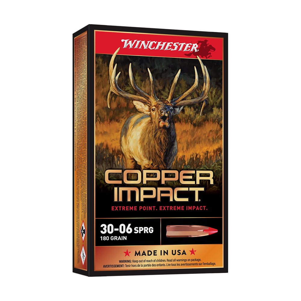 winchester ammo x3006clf2 copper impact 30 06springfield 180gr copper extreme point lead free 20 per box/10 case Winchester Ammo X3006CLF2 Copper Impact 30-06Springfield 180gr Copper Extreme Point Lead Free Sports South item 142271