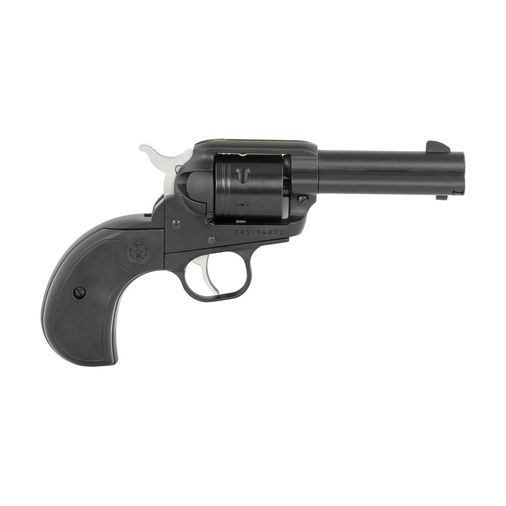 ruger 2015 wrangler 22 lr 6 shot 3.75" black cerakote steel barrel, black cerakote aluminum frame, black cerakote cylinder, black birdshead grip, exposed hammer Ruger 2015 Wrangler 22 LR 6 Shot 3.75" Black Cerakote Steel Sports South item 142283