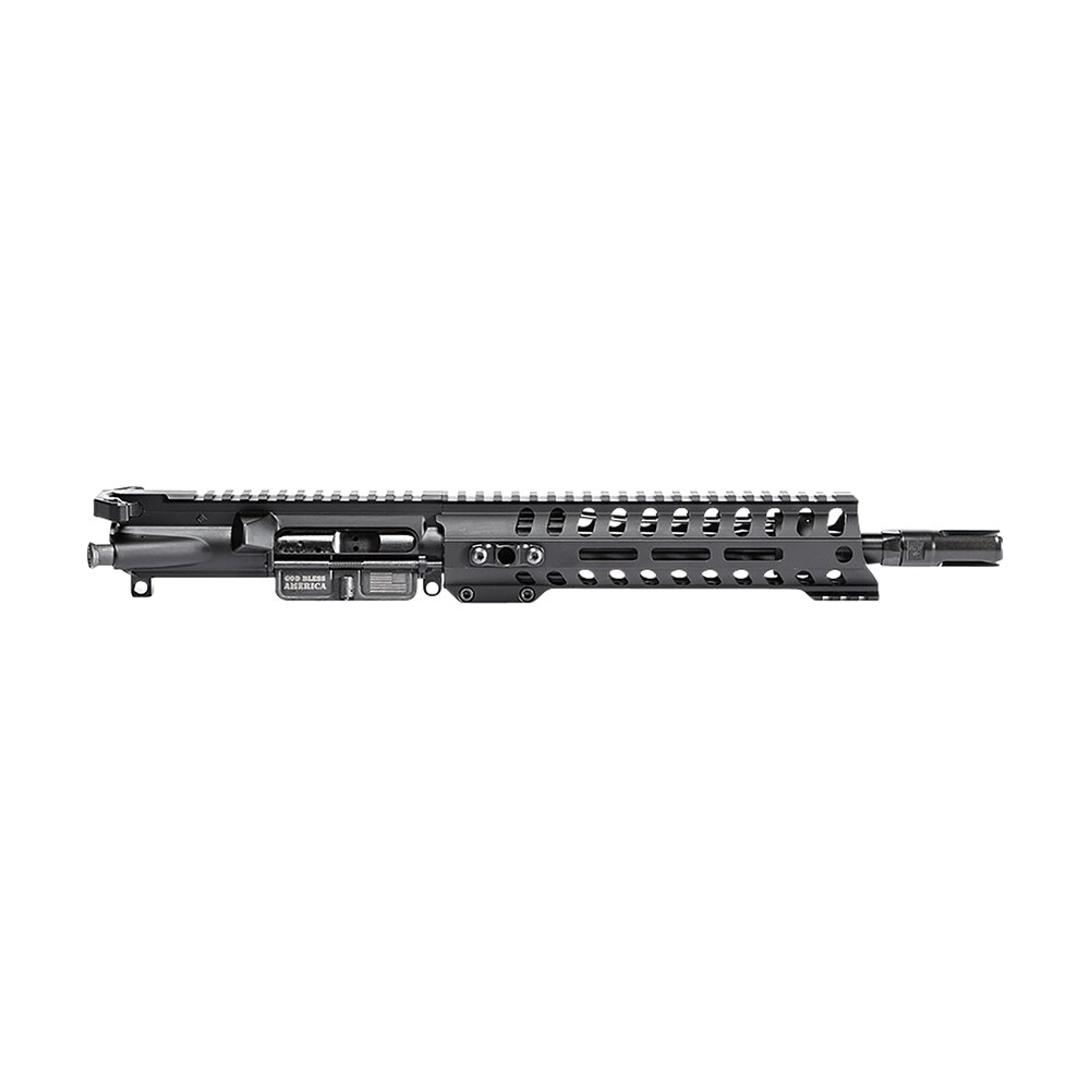 patriot ordnance factory minuteman complete upper 5.56x45mm nato 10.50" black nitride barrel aluminum black anodized receiver 9" m lok handguard lo pro di gas block (mid length) Patriot Ordnance Factory Minuteman Complete Upper 5.56x45mm NATO 10.50" Black Nitride Barrel Sports South item 142579