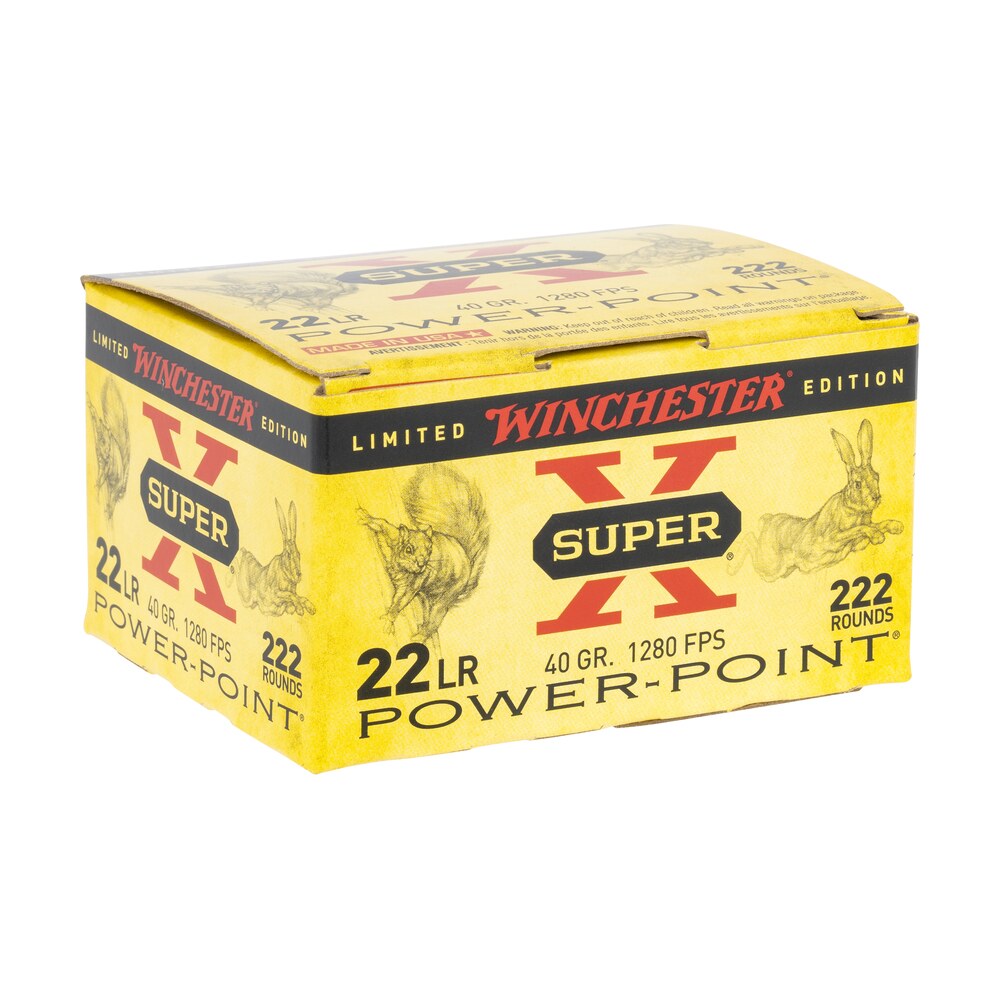 winchester ammo x22lrppb super x 22lr 40gr plated hollow point 222 per box/10 case Winchester Ammo X22LRPPB Super X 22LR 40gr Plated Hollow Point 222 Per Box/10 Case Sports South item 142829