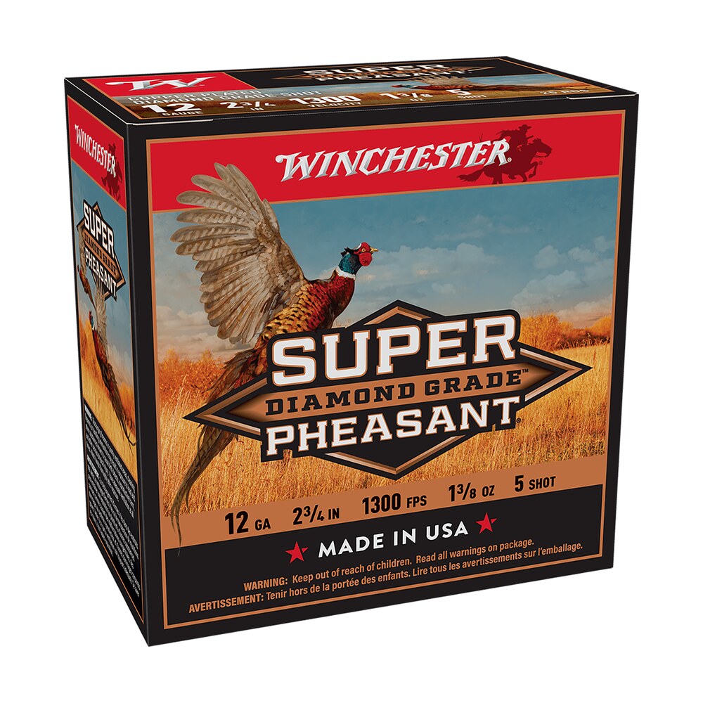 winchester ammo spdg125 super pheasant diamond grade 12gauge 2.75" 1 3/8oz 5shot 25 per box/10 case Winchester Ammo SPDG125 Super Pheasant Diamond Grade 12Gauge 2.75" 1 3/8oz 5Shot 25 Per Box/10 Sports South item 142839