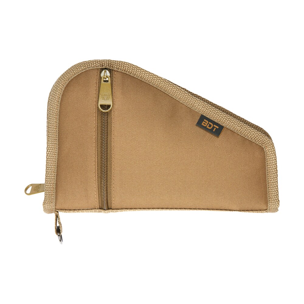 bulldog bdt619t deluxe pistol case with pocket & sleeve, tan water resistant outer shell, impact resistant padding, heat resistant quilted lining 9"l x 6"h Bulldog BDT619T Deluxe Pistol Case Sports South item 143079