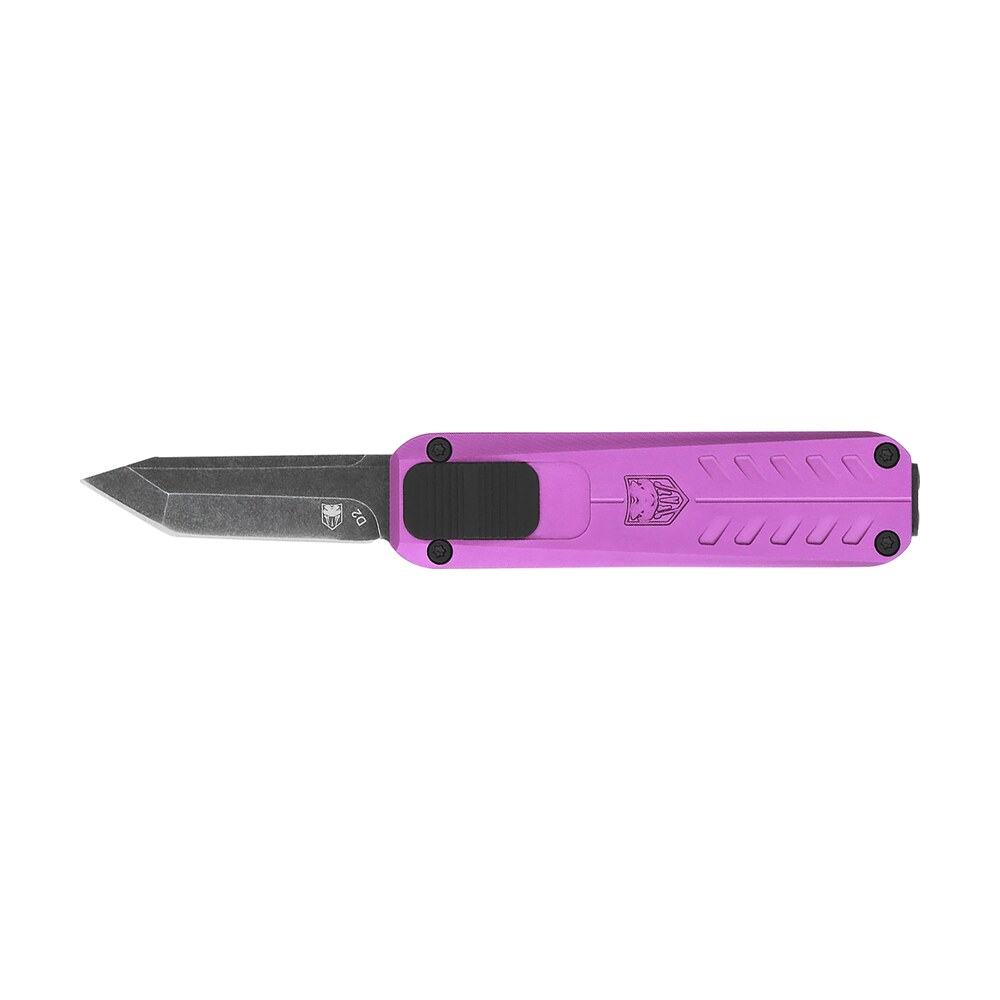 cobratec knives cali929tbpurtns california 929tb 1.75" otf tanto plain stonewashed d2 steel blade/ purple anodized aluminum handle includes pocket clip/pouch CobraTec Knives CALI929TBPURTNS California 929TB 1.75" OTF Tanto Plain Stonewashed D2 Steel Sports South item 143126
