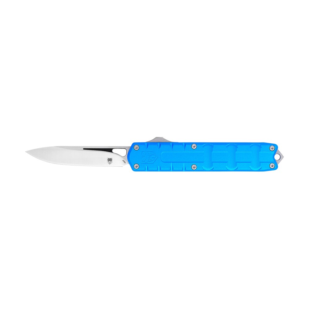 cobratec knives cteblum390dns enforcer 3.25" otf drop point plain m390 steel blade/blue aluminum handle CobraTec Knives CTEBLUM390DNS Enforcer 3.25" OTF Drop Point Plain M390 Steel Blade/Blue Sports South item 143168