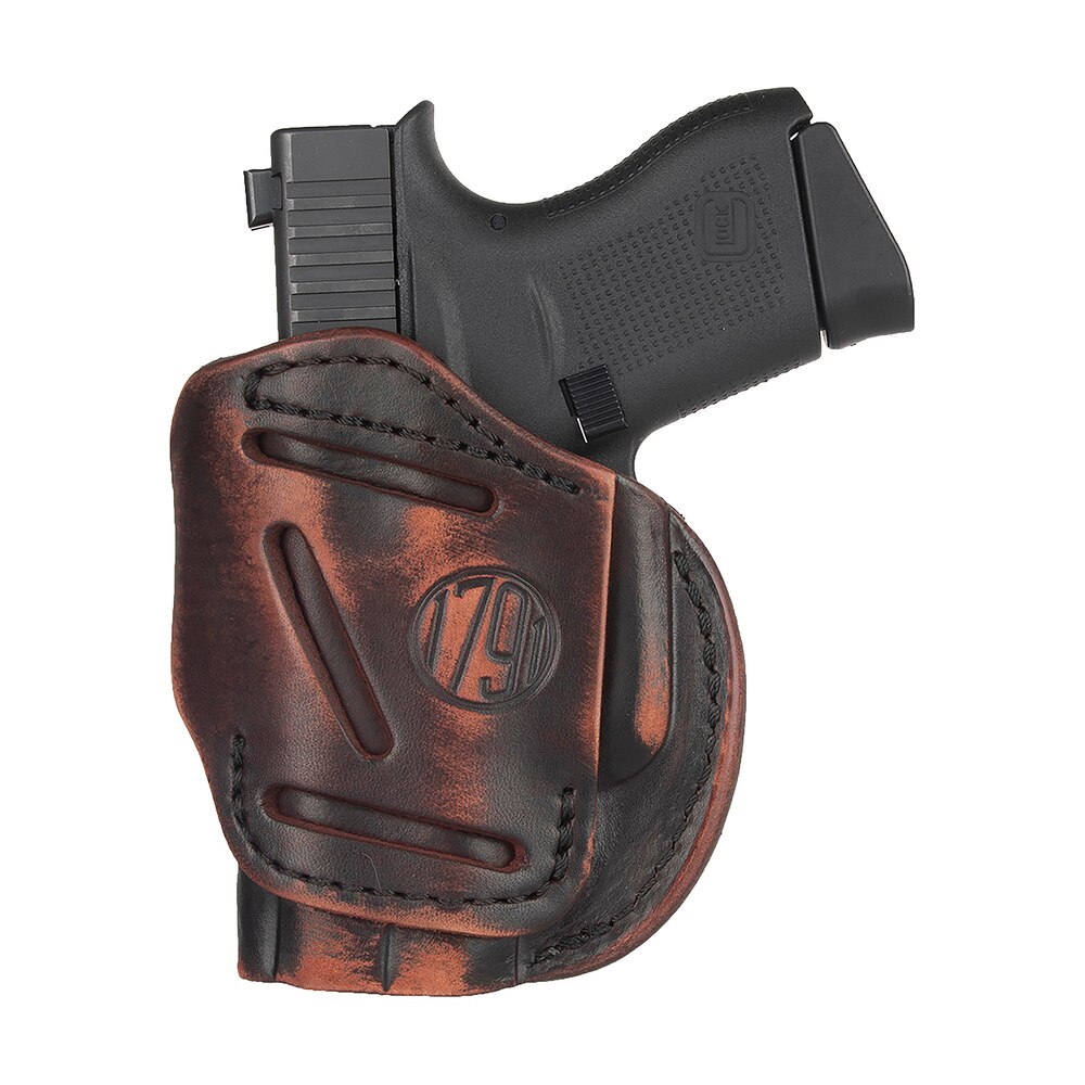 1791 gunleather 4wh2vtgr 4 way iwb/owb size 02 vintage leather belt clip fits s&w m&p bodyguard right hand 1791 Gunleather 4WH2VTGR 4-Way IWB/OWB Size 02 Vintage Leather Belt Clip Sports South item 143436