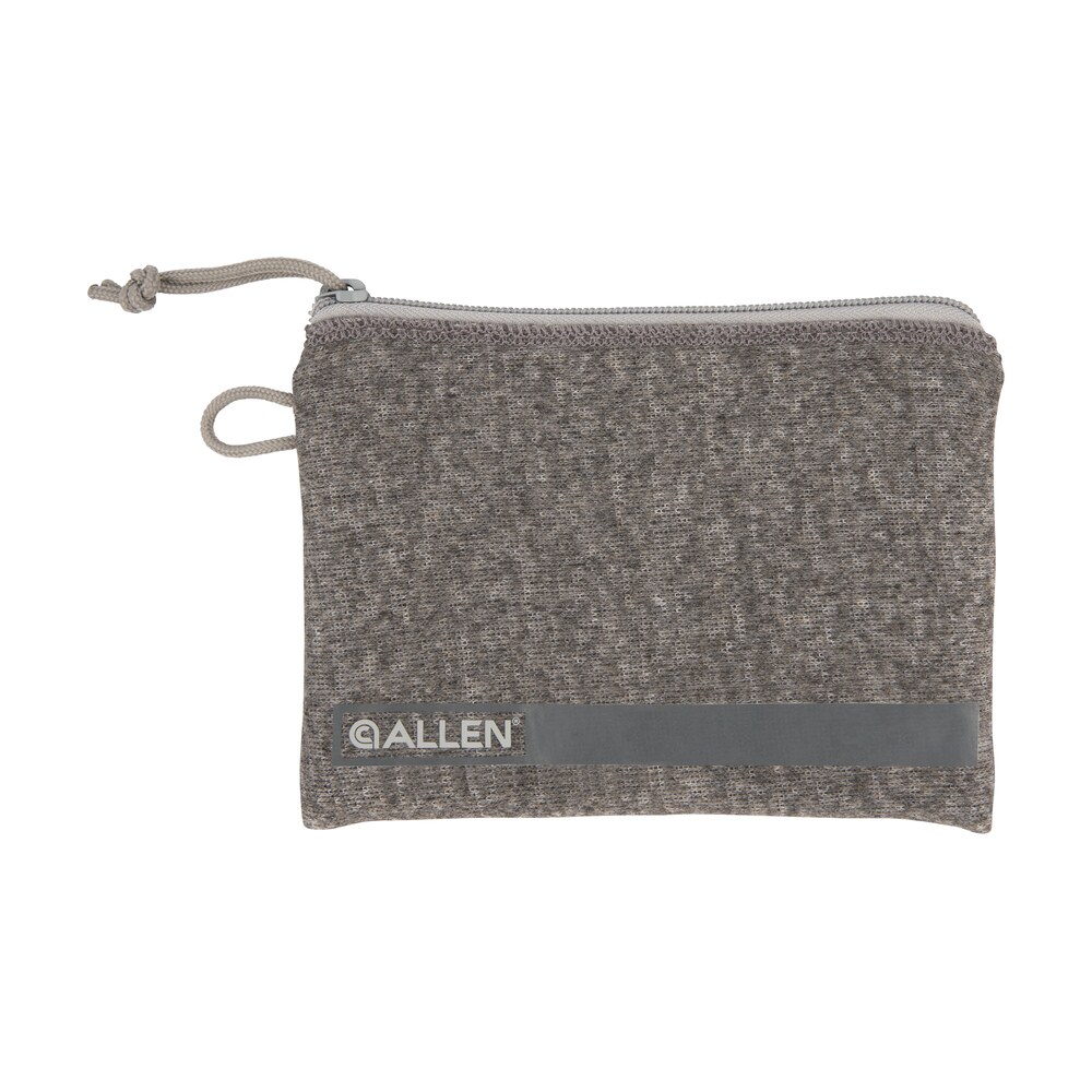 allen 3625 pistol pouch gray polyester w/lockable zippers, id label & fleece lining holds compact size handgun 5" l x 7" w interior dimensions Allen 3625 Pistol Pouch Gray Polyester Sports South item 143456