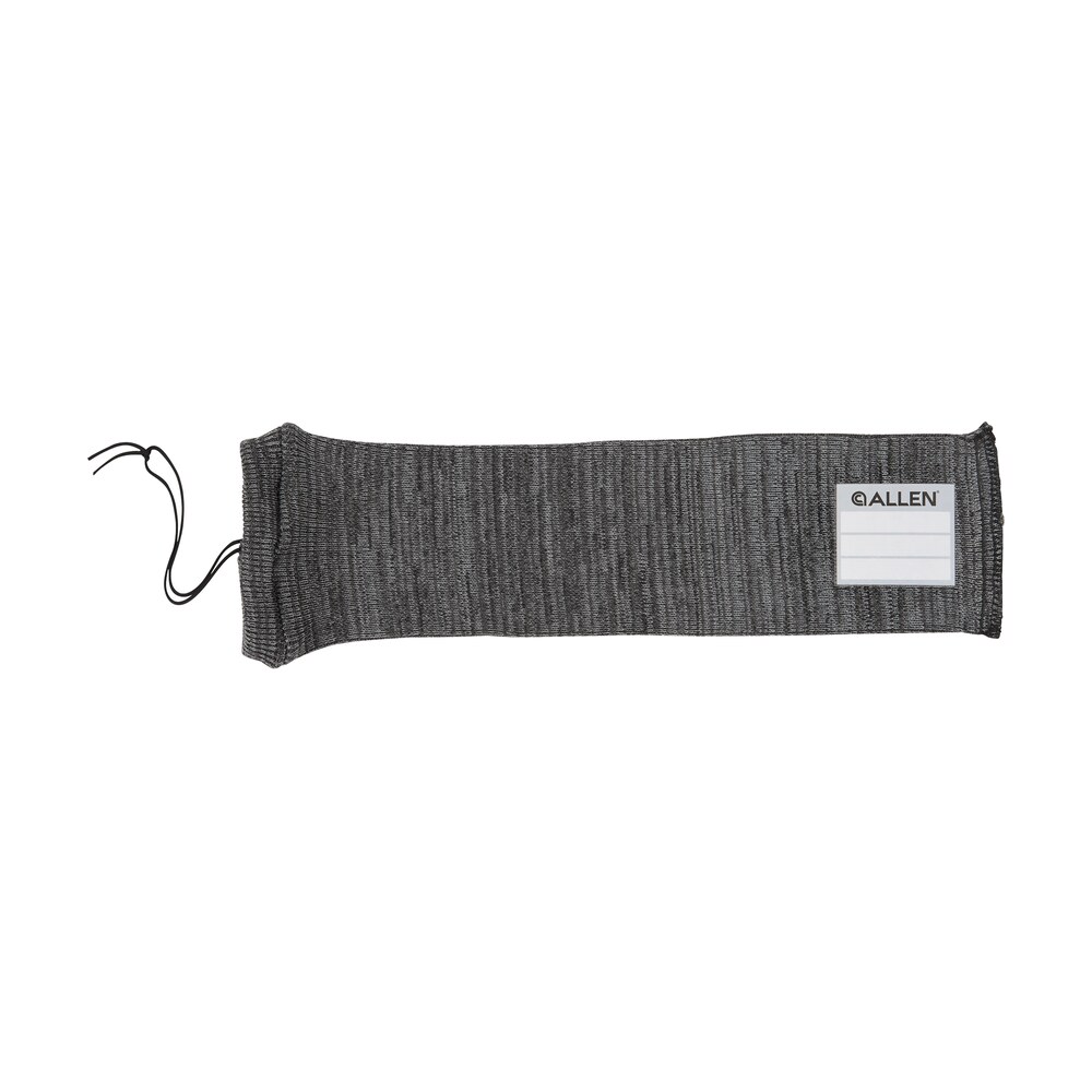 allen 13170 stretch knit handgun sock gray silicone treated knit w/custom id labeling holds handguns 14" l x 3.75" w interior dimensions Allen 13170 Stretch Knit Handgun Sock Gray Silicone-Treated Knit Sports South item 143505