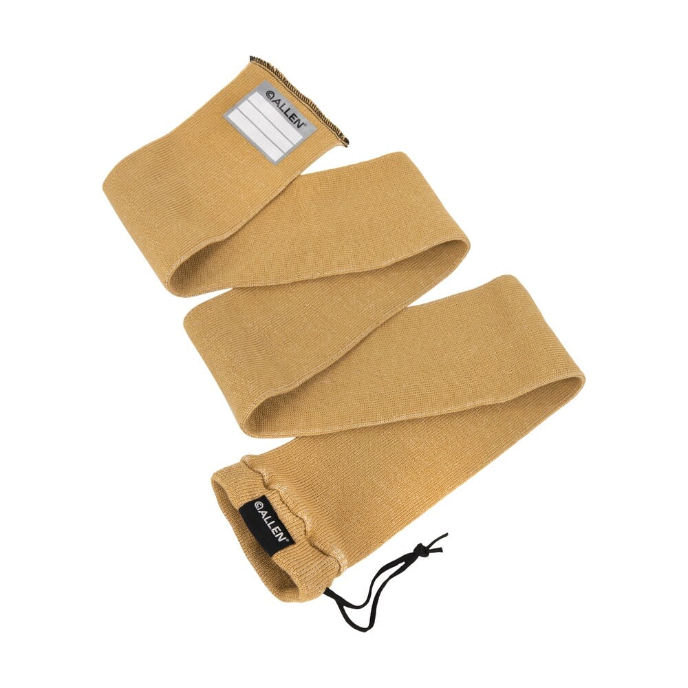allen 13172 stretch knit gun sock coyote silicone treated knit w/custom id labeling holds rifles with scope or shotguns 52" l x 3.75" w interior dimensions Allen 13172 Stretch Knit Gun Sock Coyote Silicone-Treated Knit Sports South item 143507